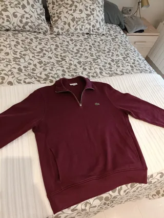 Jersey Original Lacoste Media Cremallera Morado