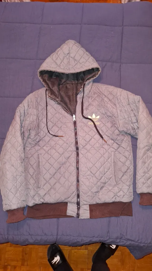 Abrigo reversible Adidas gris y vaquero