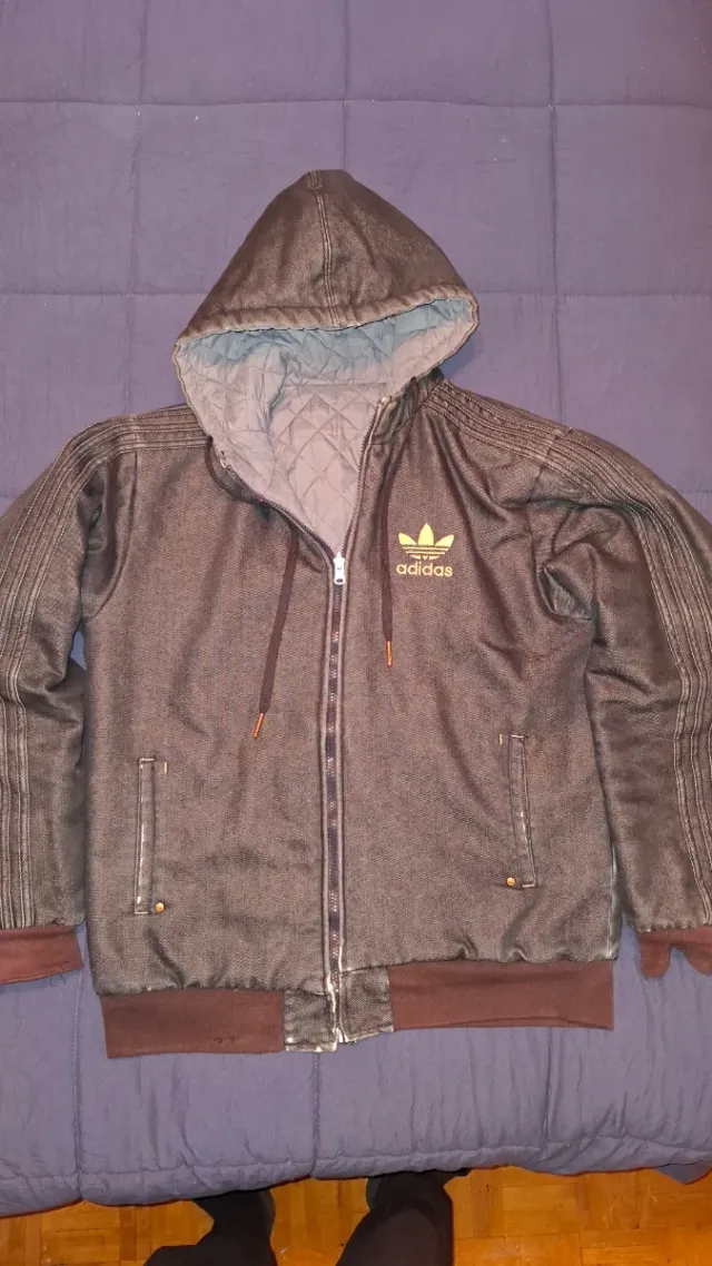Abrigo reversible Adidas gris y vaquero