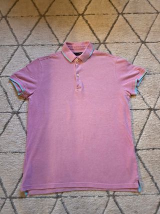 Polo Massimo Dutti Rosa Manga Corta Talla S