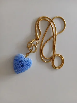 Colgante Corazón Cristal Murano Azul