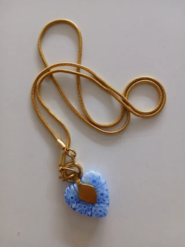 Colgante Corazón Cristal Murano Azul