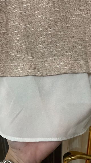 Camiseta punto Stradivarius rosa Talla S