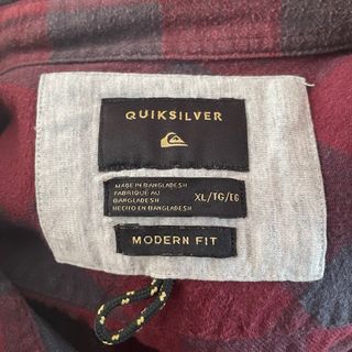 Camisa Quiksilver cuadros roja y gris