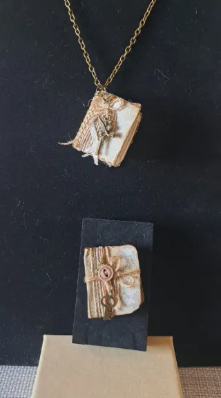 Ciondolo Minilibro Fate Artigianale