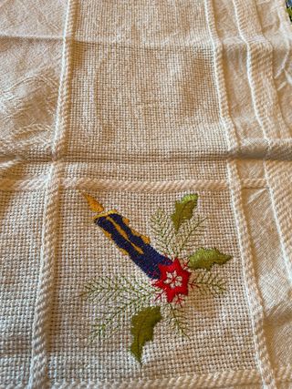 Toalha de mesa Natal bordada