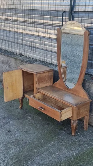 Toeletta Antica Legno con Specchio