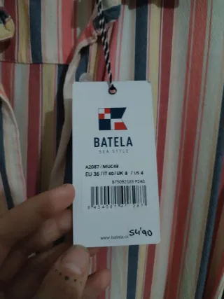 Vestido camisero a batela rayas