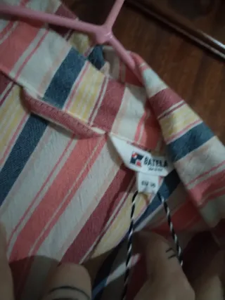 Vestido camisero a batela rayas