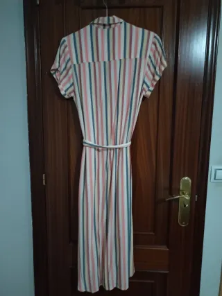 Vestido camisero a batela rayas