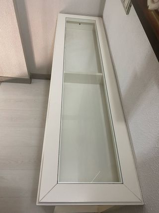 Mesa consola blanca y cristal ikea liatorp 133X37