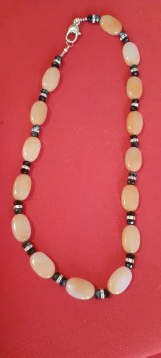 Collana donna perle agata rosa e argento