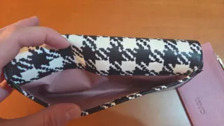 Liu Jo Cartera Houndstooth Negra y Blanca