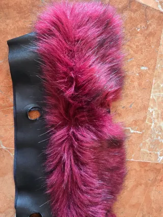 Borde de bolso negro y rosa