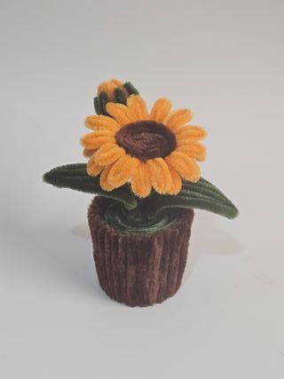 Vasetto fiori girasole fatto a mano