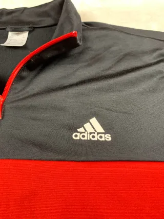 Felpa Zip Adidas Vintage Y2K Nera/Rossa