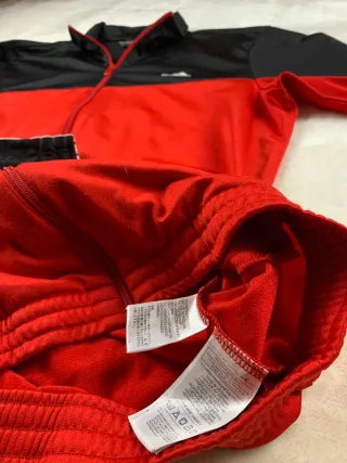 Felpa Zip Adidas Vintage Y2K Nera/Rossa