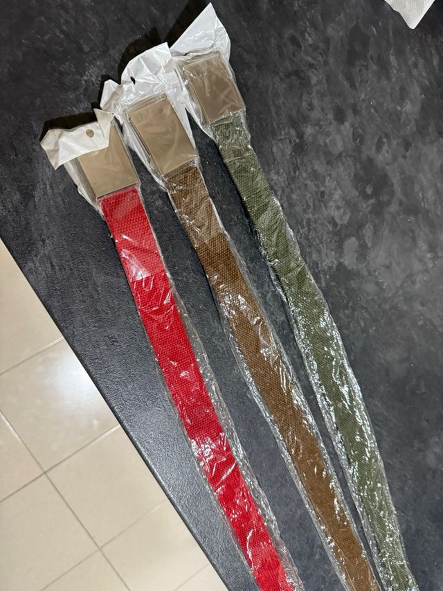 Pack 3 Cinturones Nuevos rojo , verde y marrón