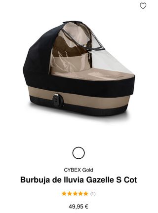 Capazo Cybex Gazelle + funda invierno y lluvia