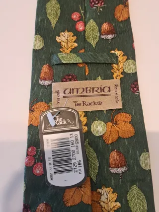 Corbata de seda con estampado otoñal