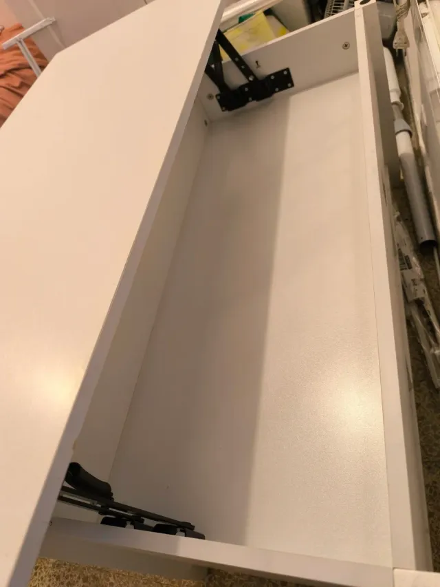 Mesa centro elevable blanca