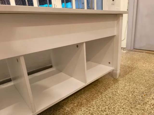 Mesa centro elevable blanca