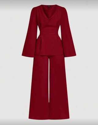 Conjunto elegante rojo mujer