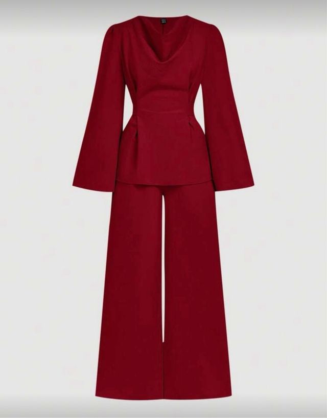 Conjunto elegante rojo mujer