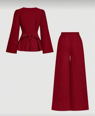 Conjunto elegante rojo mujer