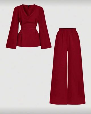 Conjunto elegante rojo mujer