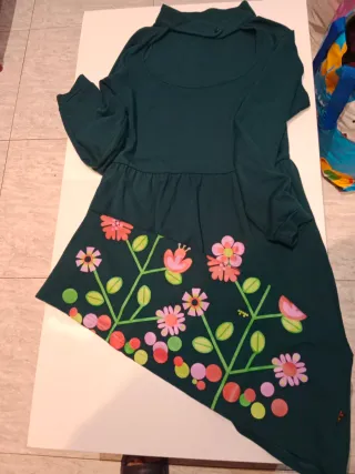 Vestido verde estampado flores