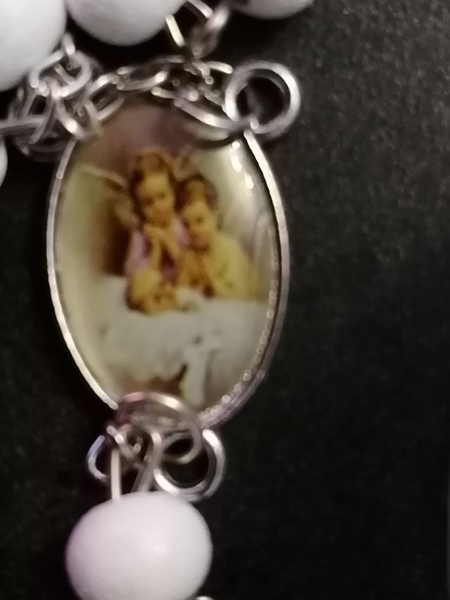 Rosario con cruz y medallón de ángeles 5 Und.