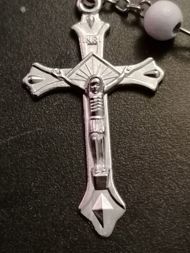 Rosario con cruz y medallón de ángeles 5 Und.