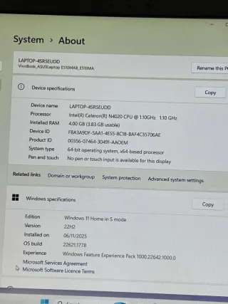 Portátil ASUS E510MA 128GB Intel Celeron 15.5FHD