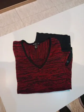 Jersey Mango Talla M Rojo y Negro