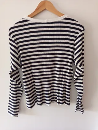 Camiseta H&M rayas azul y blanco