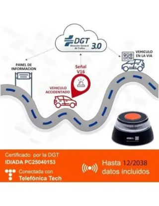Luz de emergencia V16 conectada