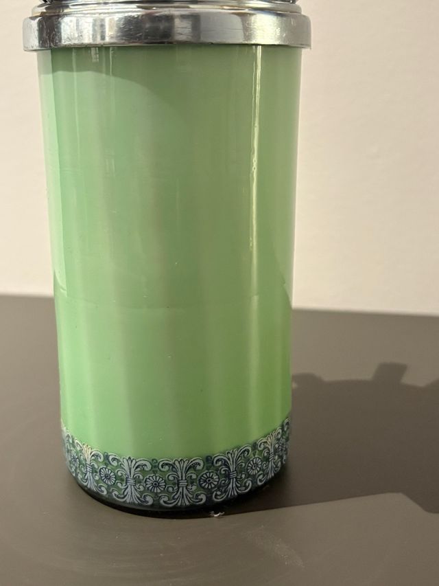 Cigarrera Vintage Verde y Cromada