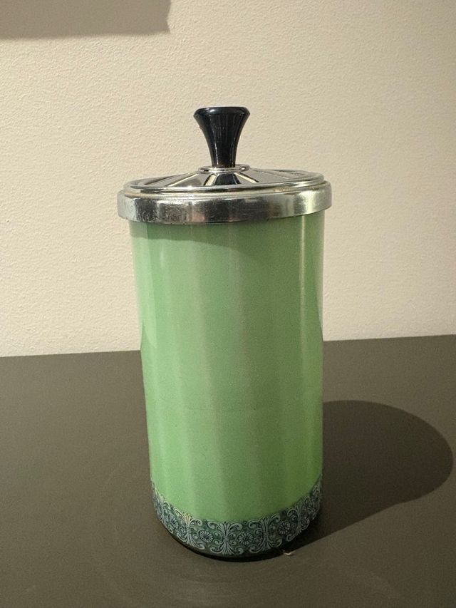 Cigarrera Vintage Verde y Cromada