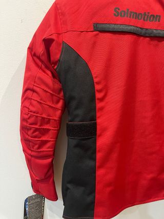 Cazadora moto mujer Solmotion roja y negra