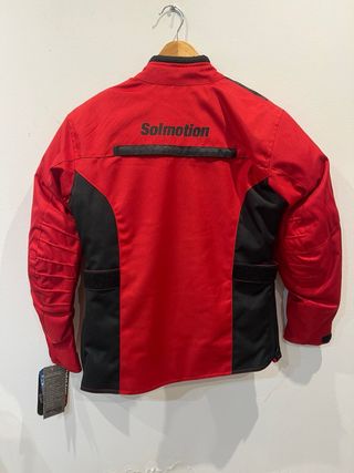 Cazadora moto mujer Solmotion roja y negra