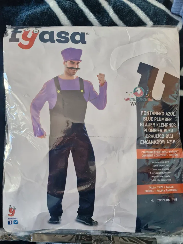 Disfraz Fontanero Azul Talla L