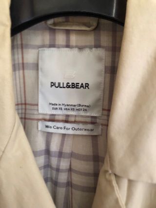 Gabardina Pull&Bear Beige Talla XS