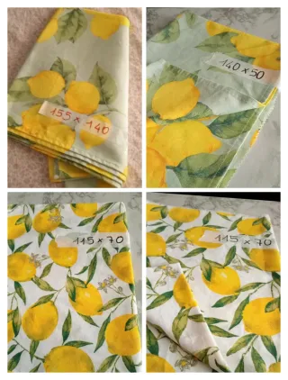 Set 4 scampoli limoni sfondo verdino/bianco