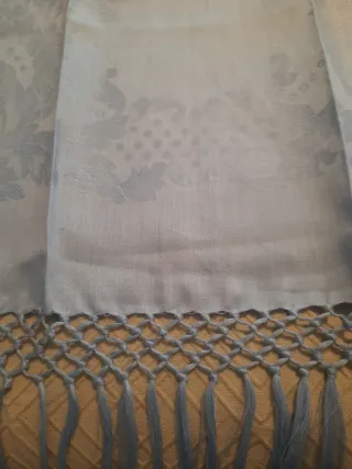 Set 3 Asciugamani lino azzurri con frangia