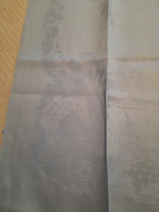 Set 3 Asciugamani lino azzurri con frangia