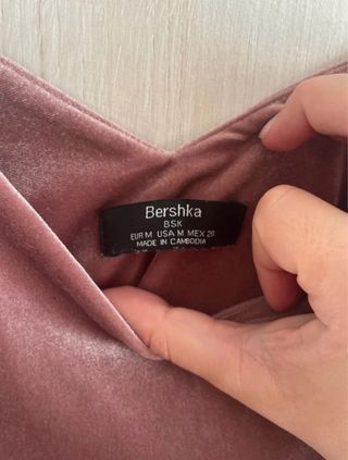 Top Bershka rosa palo terciopelo