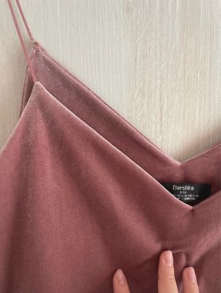 Top Bershka rosa palo terciopelo