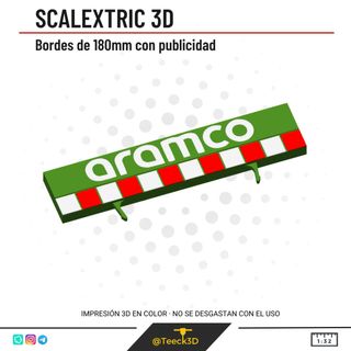 Borde Scalextric 3D Aramco Verde 180mm
