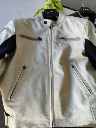 Chaqueta Dainese Moto Piel Blanca